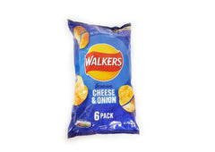 Walkers Cheese & Onion Crisps - 6pk
